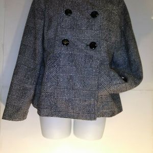 Robert Louis Black & Gray Wool Blend Blazer Sz: S